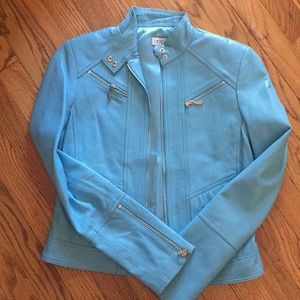 Cache blue leather jacket